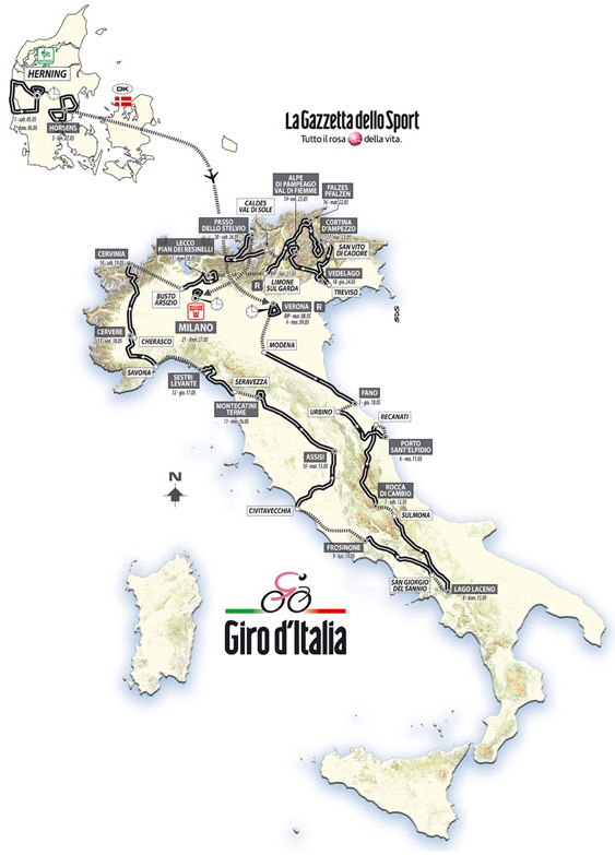2012 Giro map