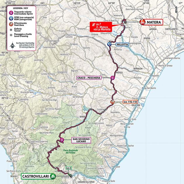Giro stage 6 map