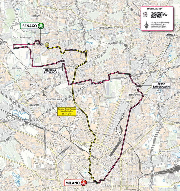 Giro stage 21 map