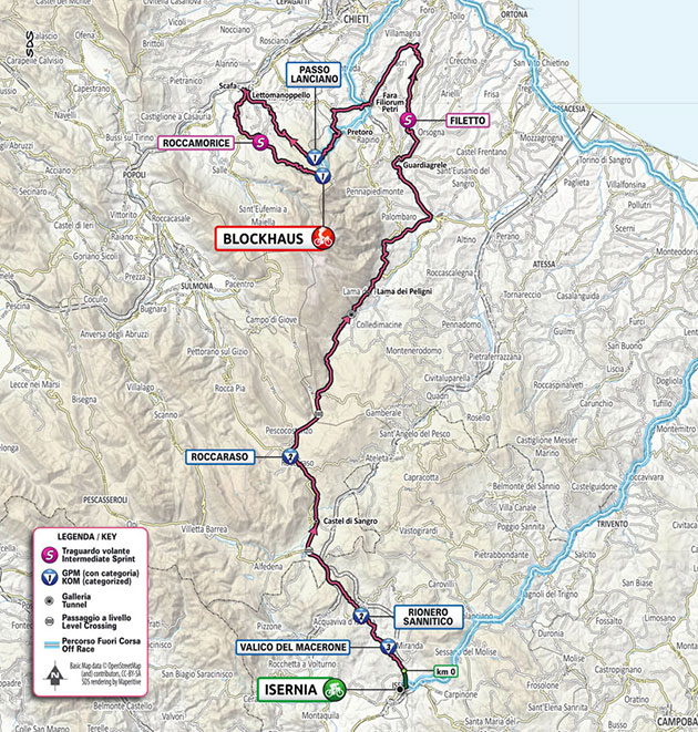 2022 Giro stage 9 map