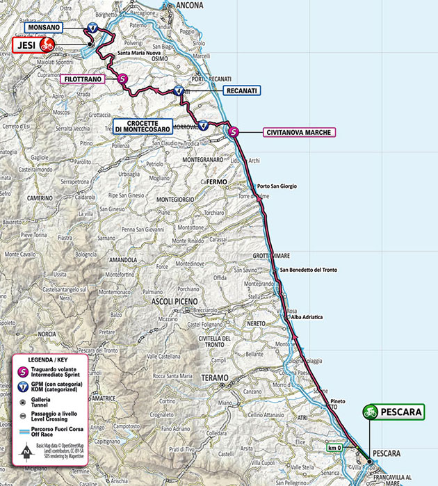 2022-Giro d'Italia stage 10 map