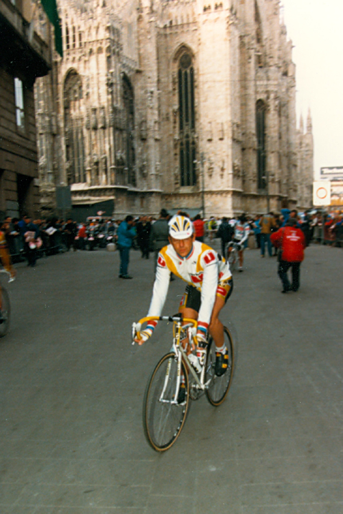 Laurent Fignon at the start of the 1988 Milano-San Remo