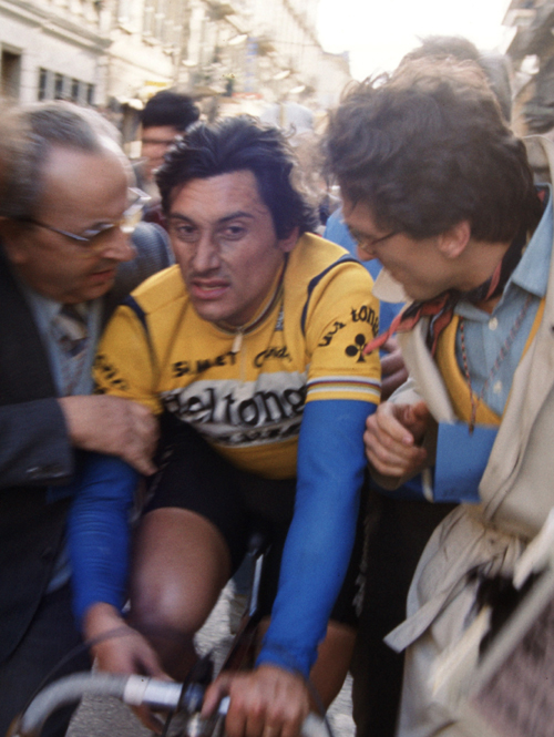 Giuseppe Saronni after the 1985 Milano-San Remo