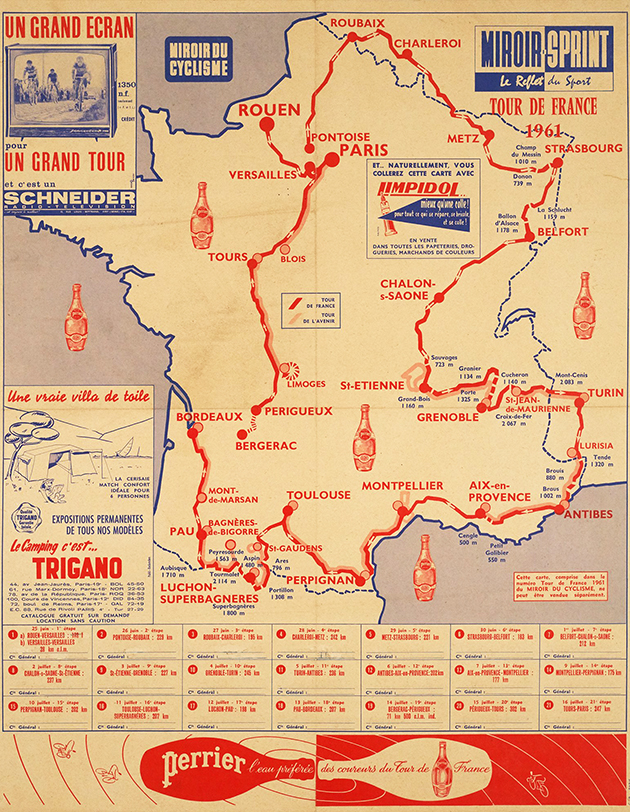 1961 Tour de France map