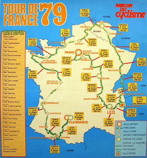 1979 Tour de France map