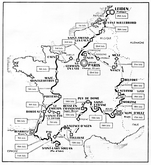 Map of the 1978 Tour de France