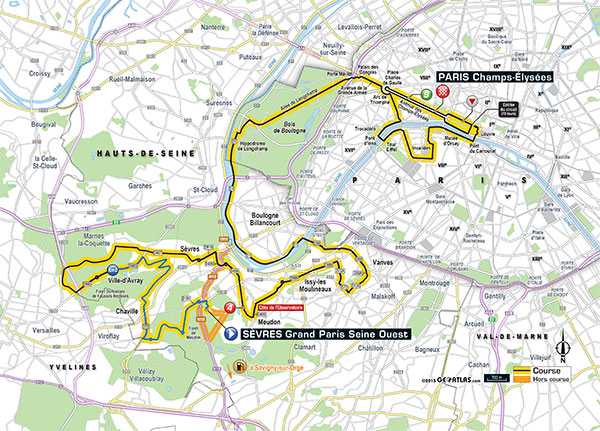 2015 Tour de France stage 21 map
