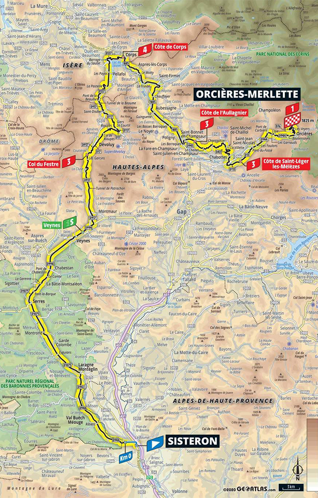2020 Tour de france stage 4 map