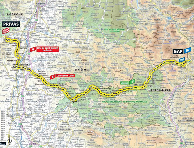 2020 Tour de france stage 5 map