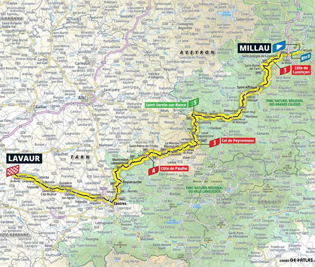 Tour de France stage 7 map