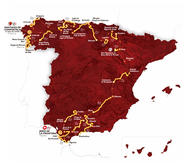 2014 Vuelta a España map