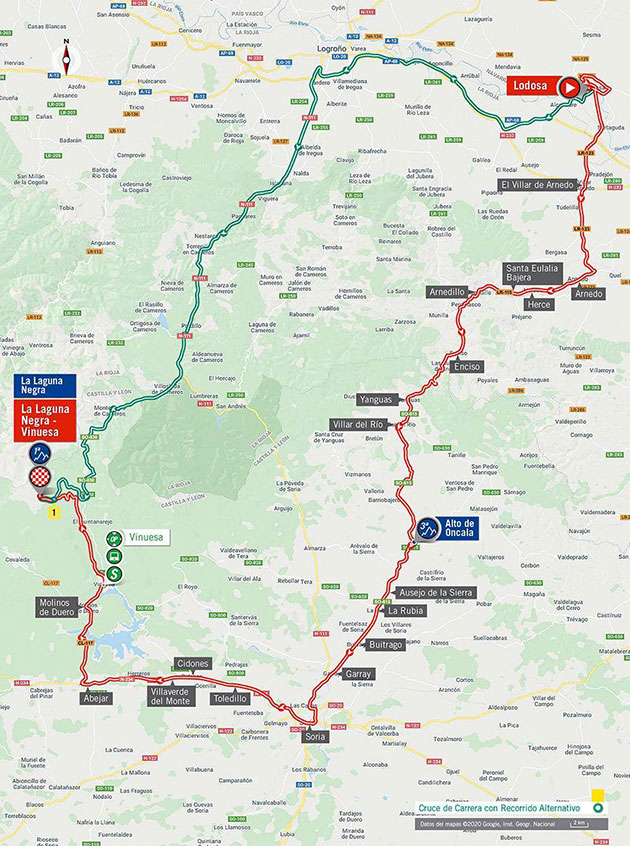 2020 Vuelta a Espana stage 3 map