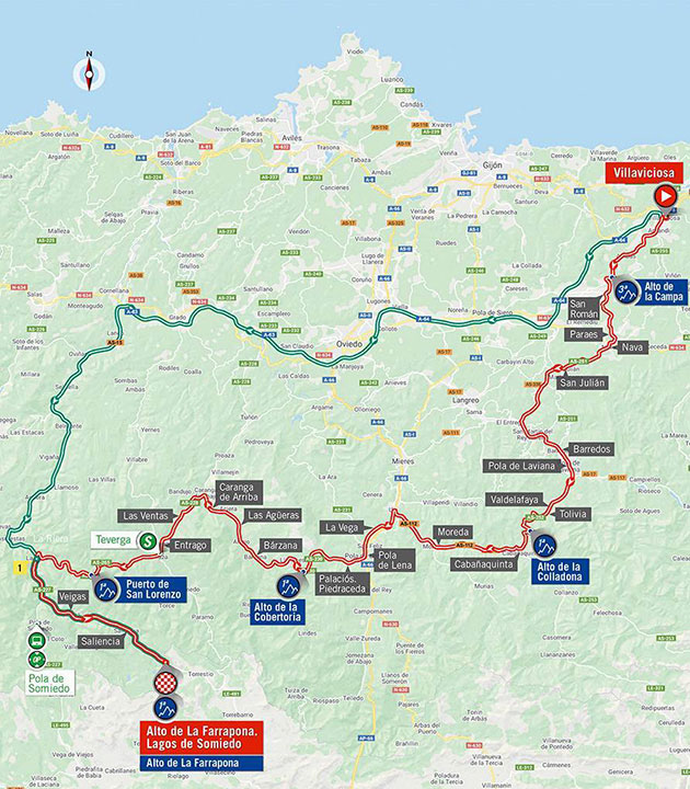 2020 Vuelta a Espana stage 11 map
