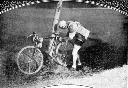Giovanni Brunero works on his bike