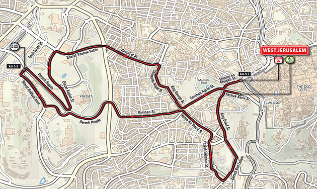 Giro Italia stage 1 map
