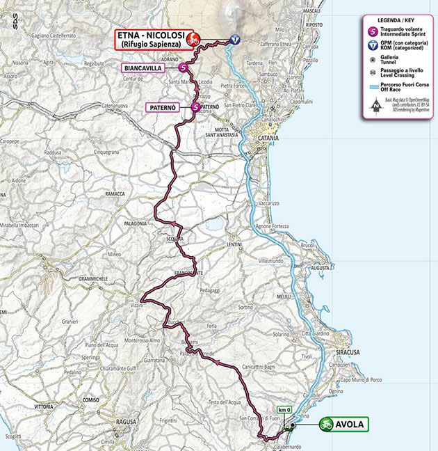 2022 Giro d'Italia stage four map