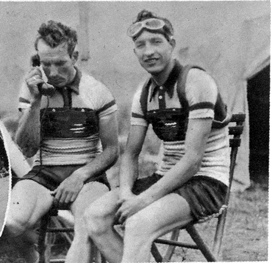Giuseppe Martano and Gino Brtali in the 1935 Giro d'Italia
