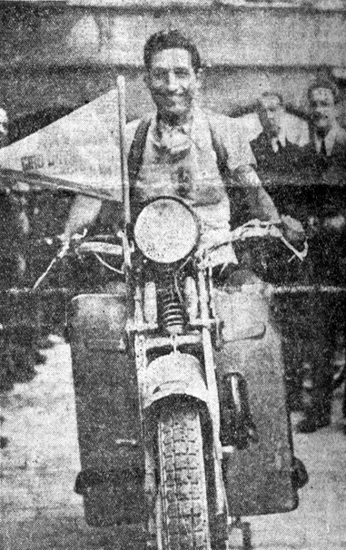 1937 Giro: Bartali in a motorcycle