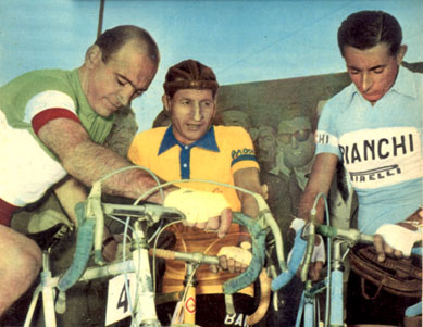 Gino Bartali, Fiorenzo Magni and Fausto Coppi