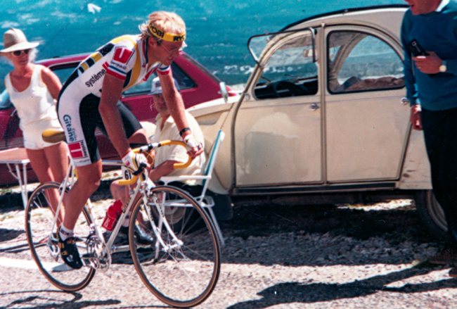 Laurent Fignon time trial up Mt. Ventoux in stage 16 of the 1987 Tour de France
