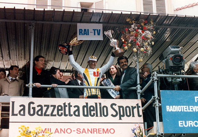 Laurent Fingon wins the 1989 Milano-San Remo