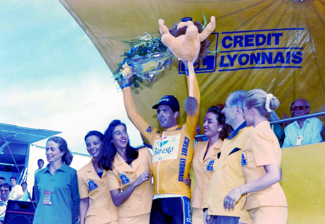 Indurain in yellow in the 1992 Tour de France