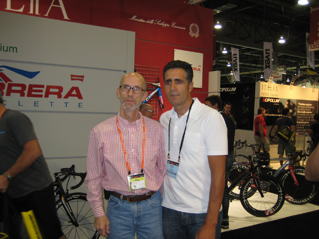 Chairman Bill and Induráin at the 2013 Interbike show