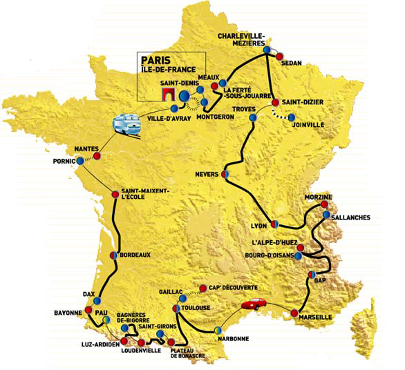 2003 Tour de France map