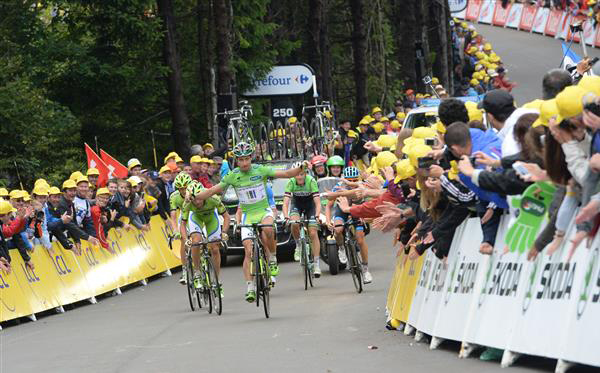 Peter Sagan won the intermediatesprint, but then faded.