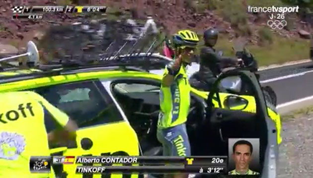 Alberto Contador abandons the 2016 Tour de France