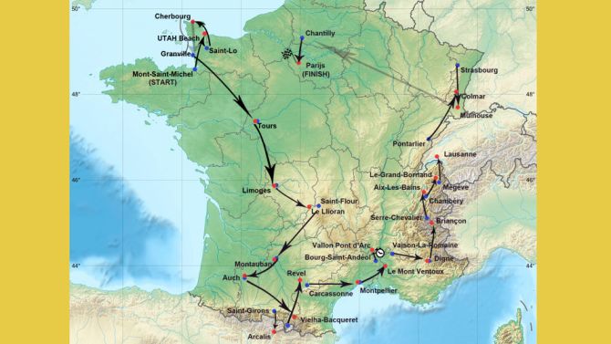 2016 Tour de France route