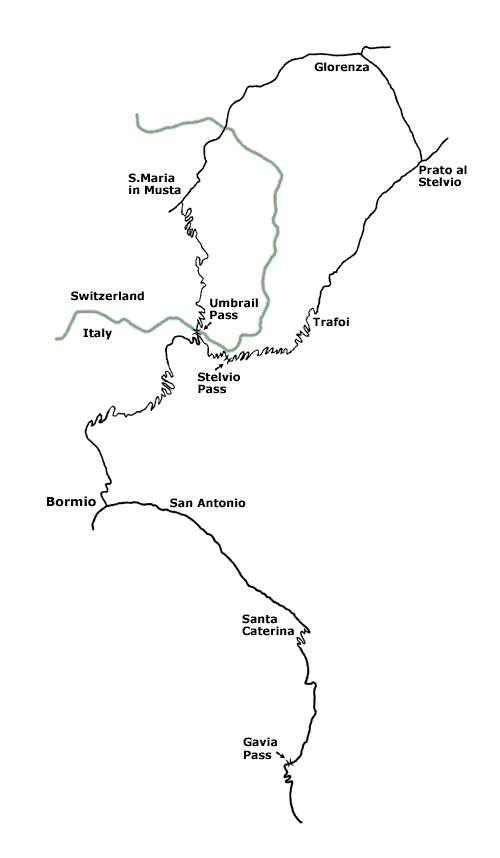 Map of the Stelvio Pass