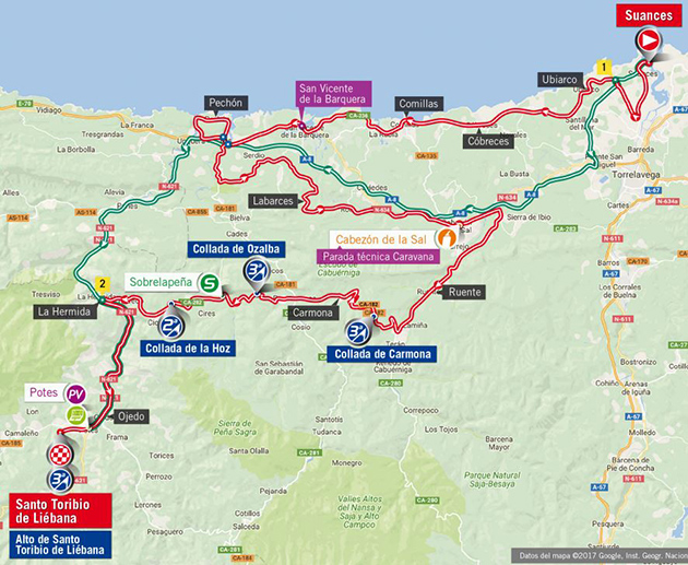 Vuelta stage 18 map